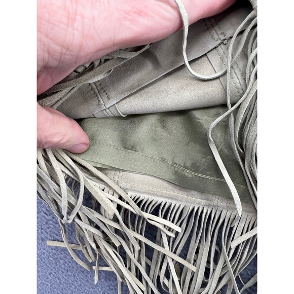 Juliana Skirt Womens 6 Tan Suede Leather Fringe Midi Skirt Boho Western Lined - Picture 8 of 10